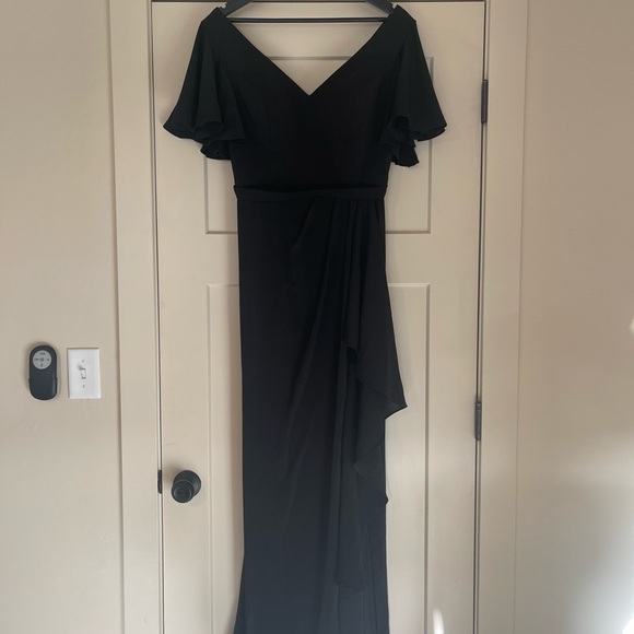 Dresses Flutter Sleeve Bridesmaid Dress With Cascade David Bridal